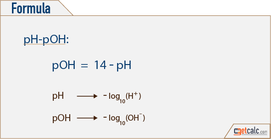 pH to pOH conversion formula