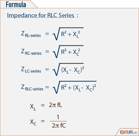 Equivalent Impedance formula for RLC connected in series