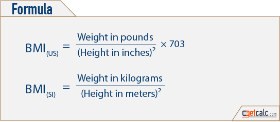 Body Mass Index (BMI) formula