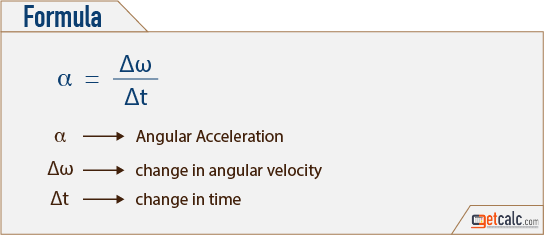 angular accelaration formula