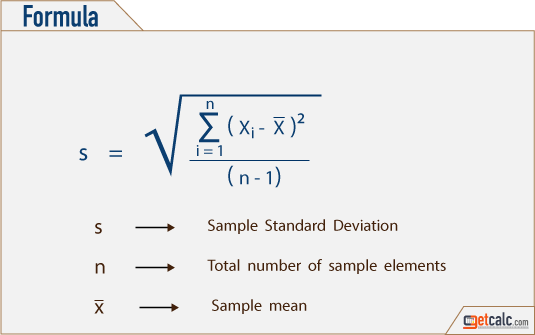 Formula to Calculate Sample Standard Deviation