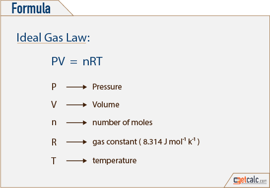 ideal gas law formula