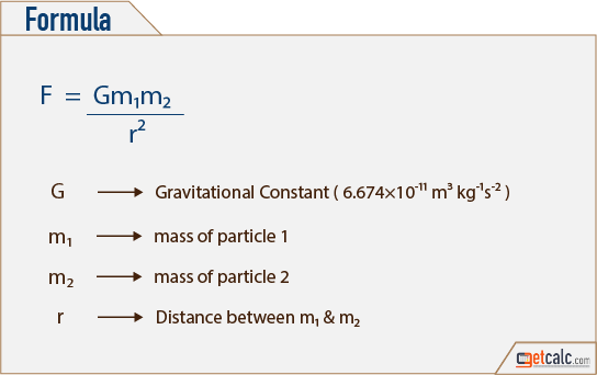 Newton's law of universal gravitation force formula