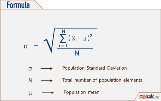 formula to calculate population standard deviation